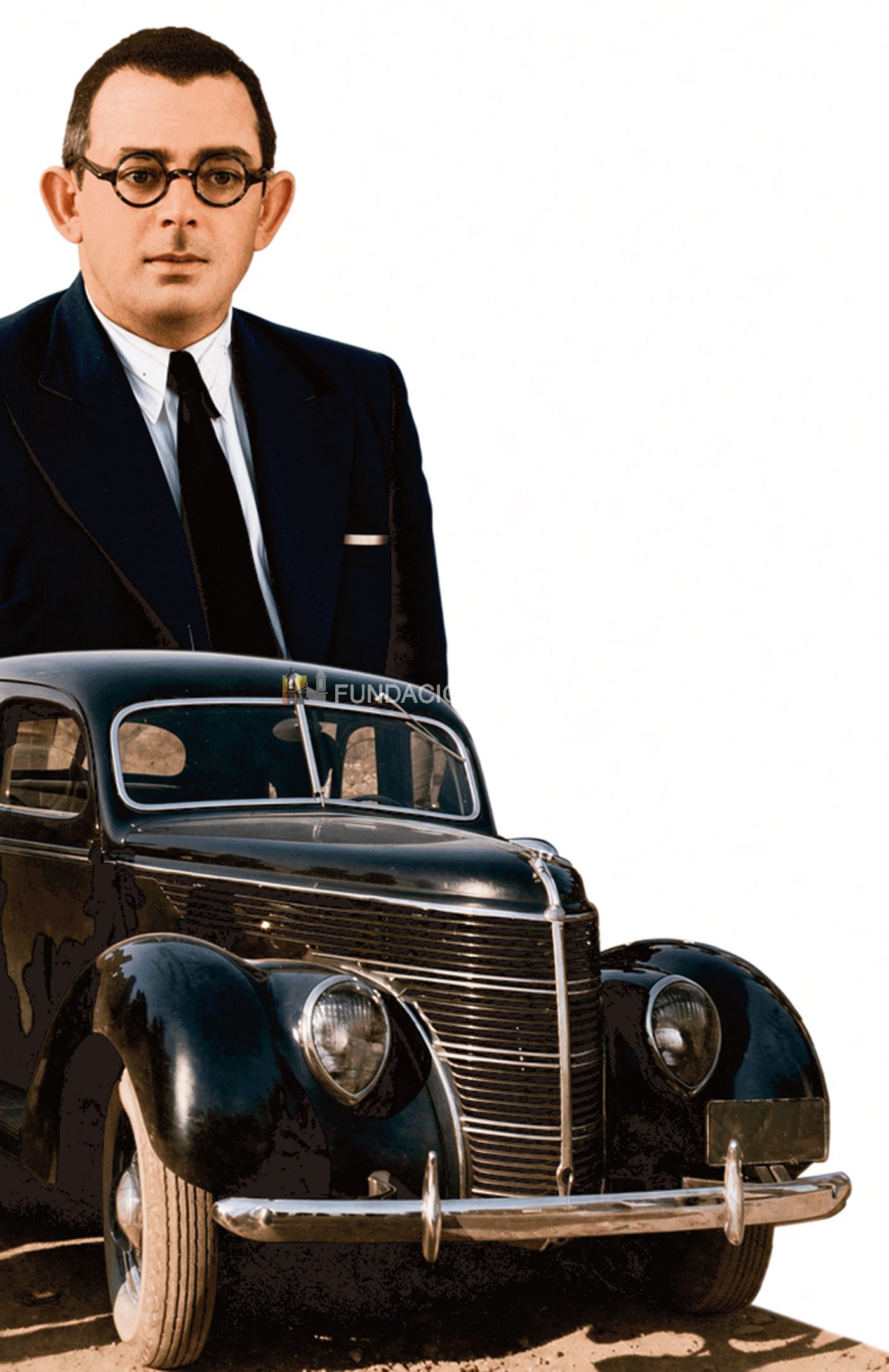 Nicolás Caputo y su taxi.