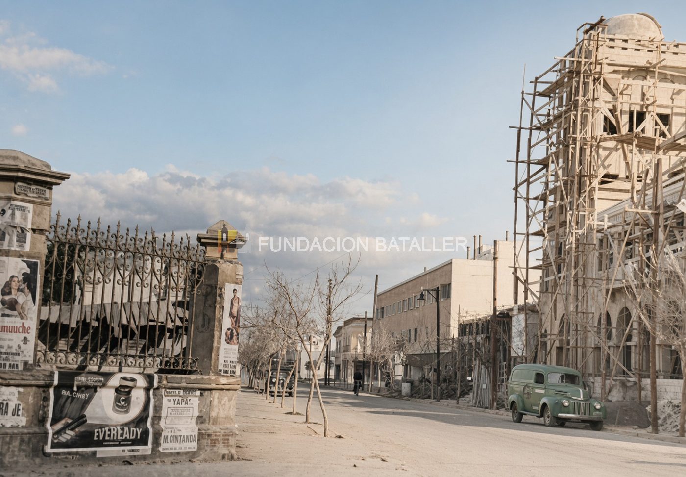 Imagen tomada desde la esquina de calle Libertador General San Martín, en la vereda de la Iglesia de Santo Domingo, desde donde se aprecian las obras del Club Sirio Libanés. (Foto proporcionada por el Club Sirio Libanés)
