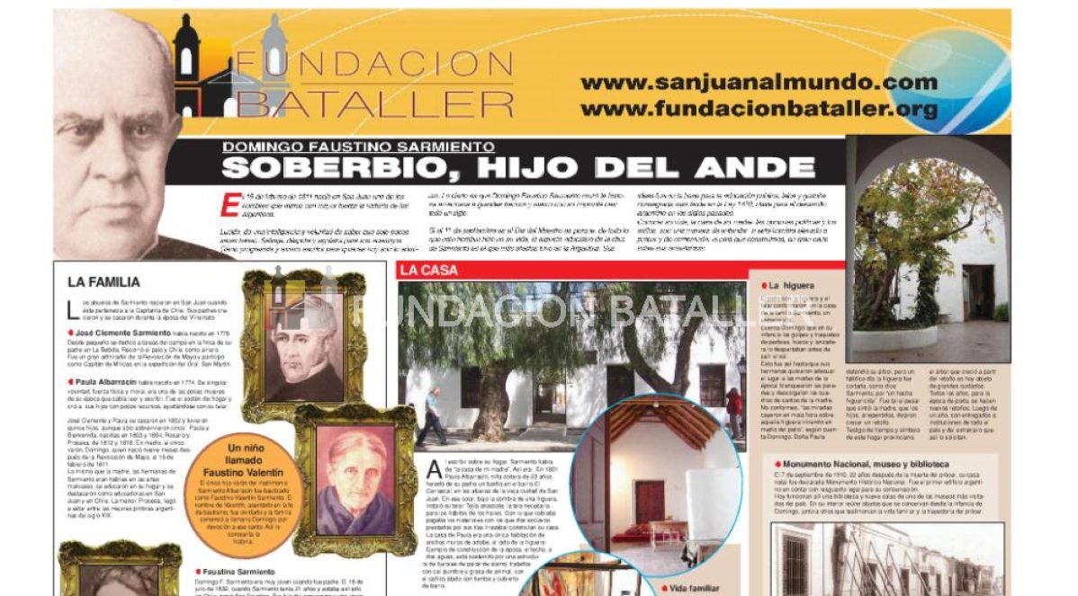 Lámina gigante sobre Sarmiento, realizada por Fundación Bataller