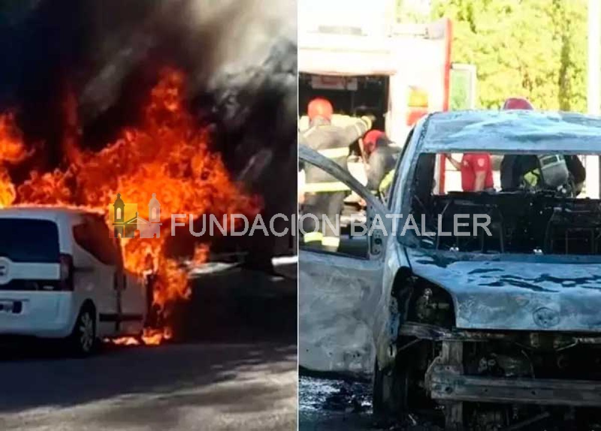 Se incendió y se quemó por completo un utilitario en la calle Abraham Tapia