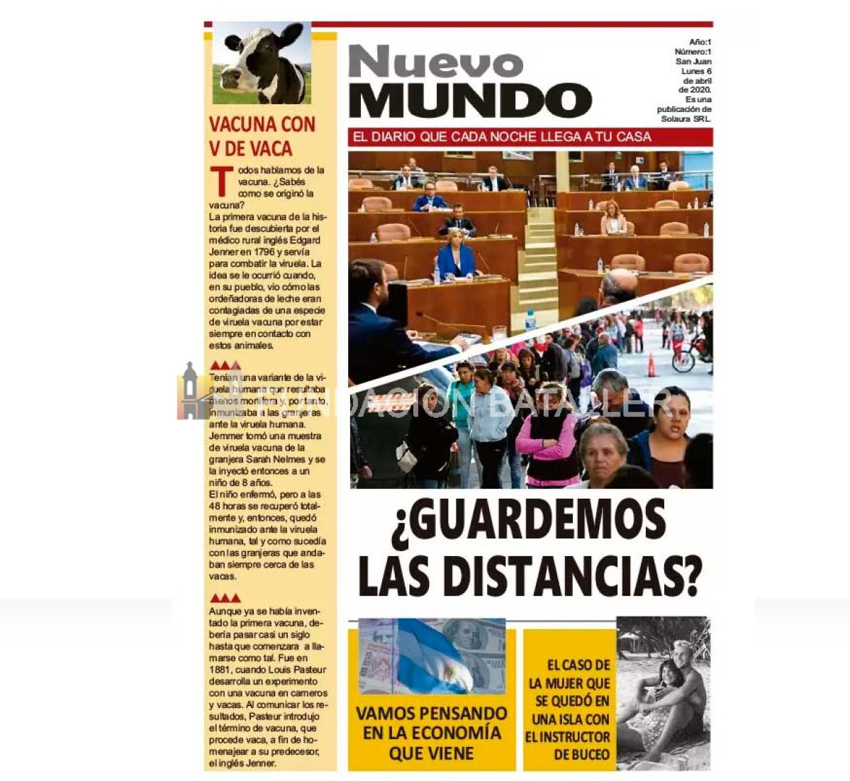 6 de abril. En 2020 aparece Nuevo Mundo