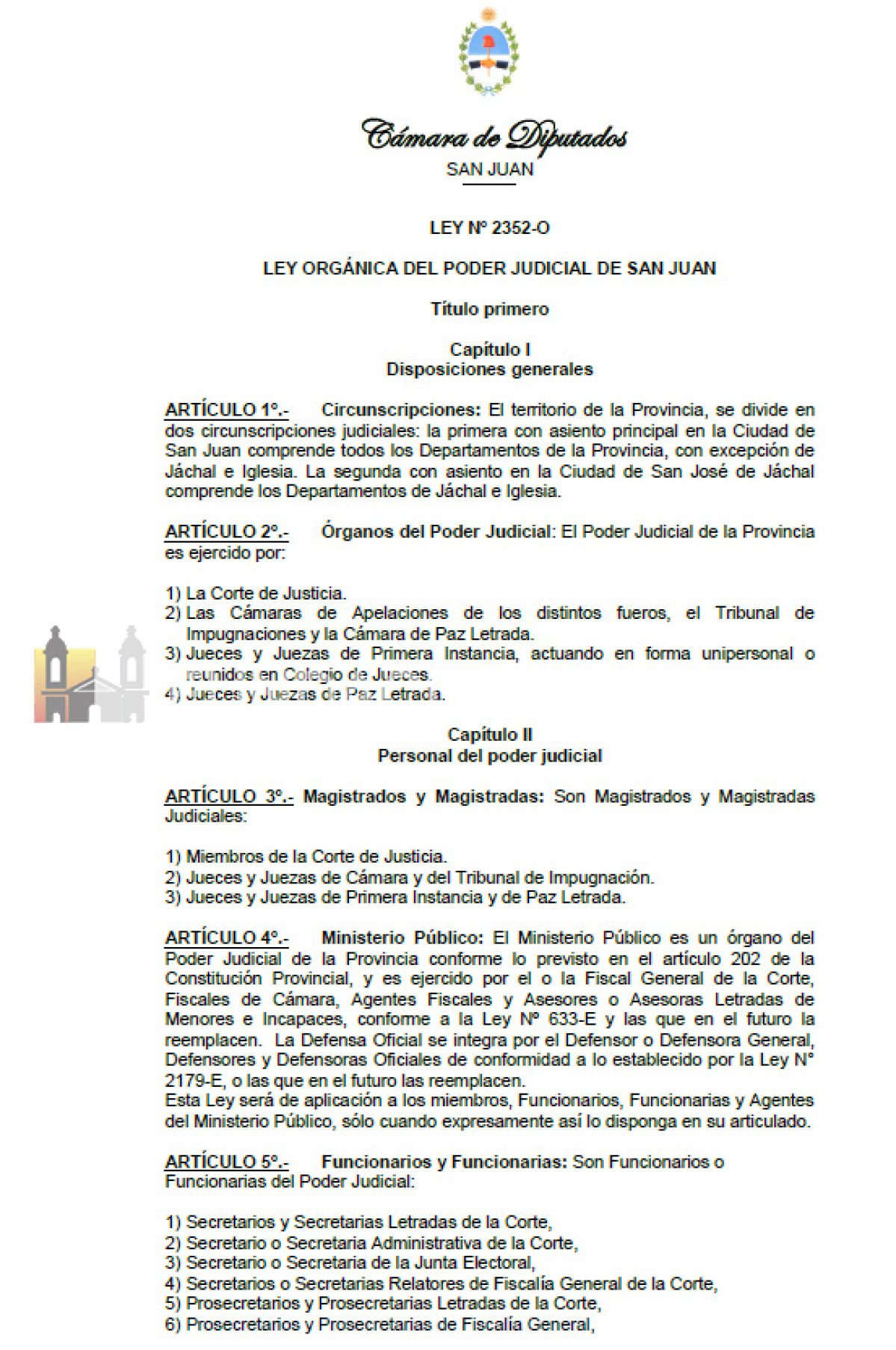Ley orgánica del Poder Judicial de San Juan