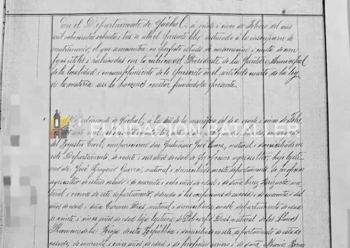 El primer casamiento civil registrado en San Juan