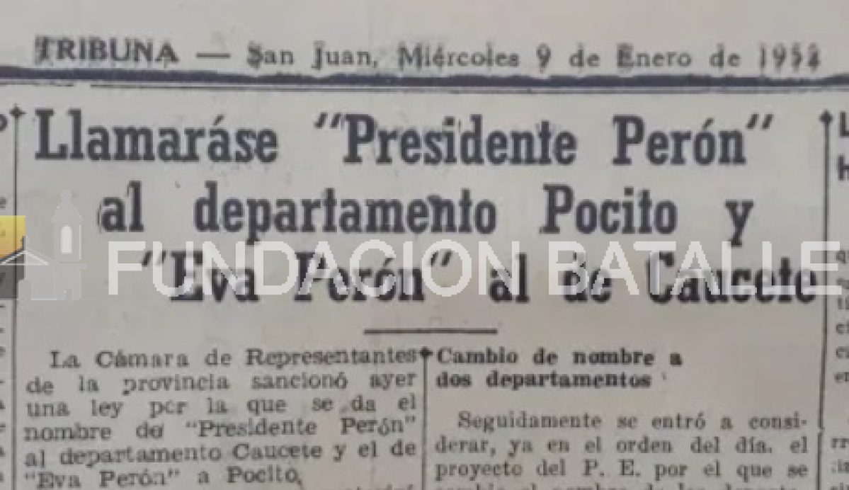 El departamento sanjuanino que se llamó Presidente Perón