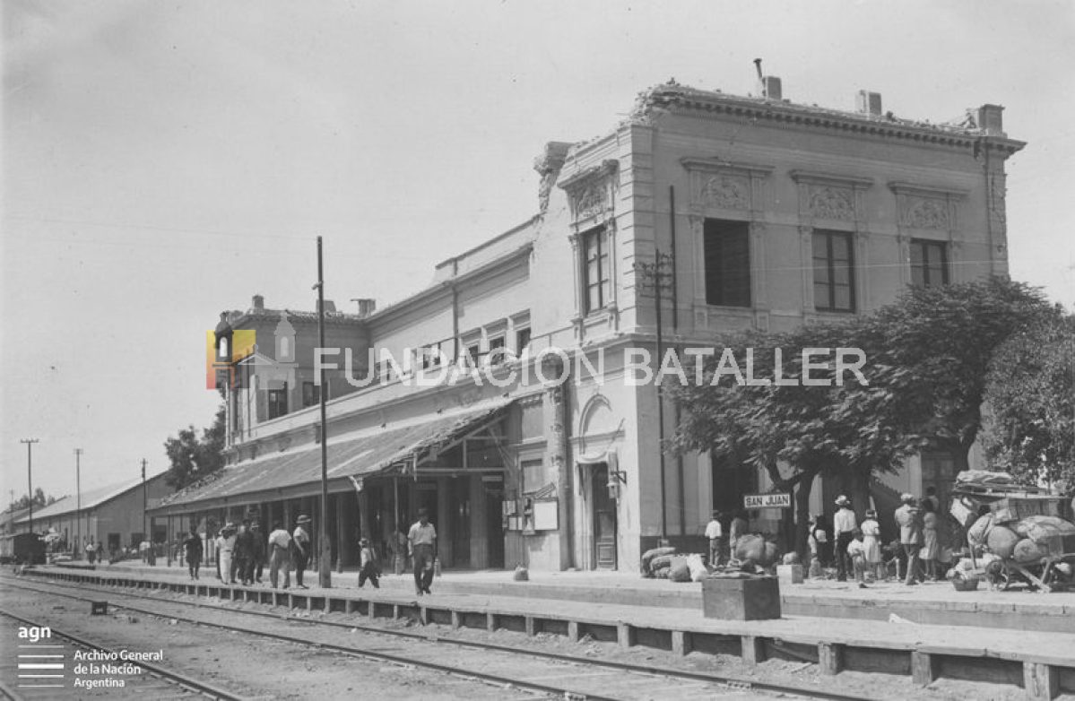 Aspecto de la estación de trenes de San Juan luego del terremoto de 1944