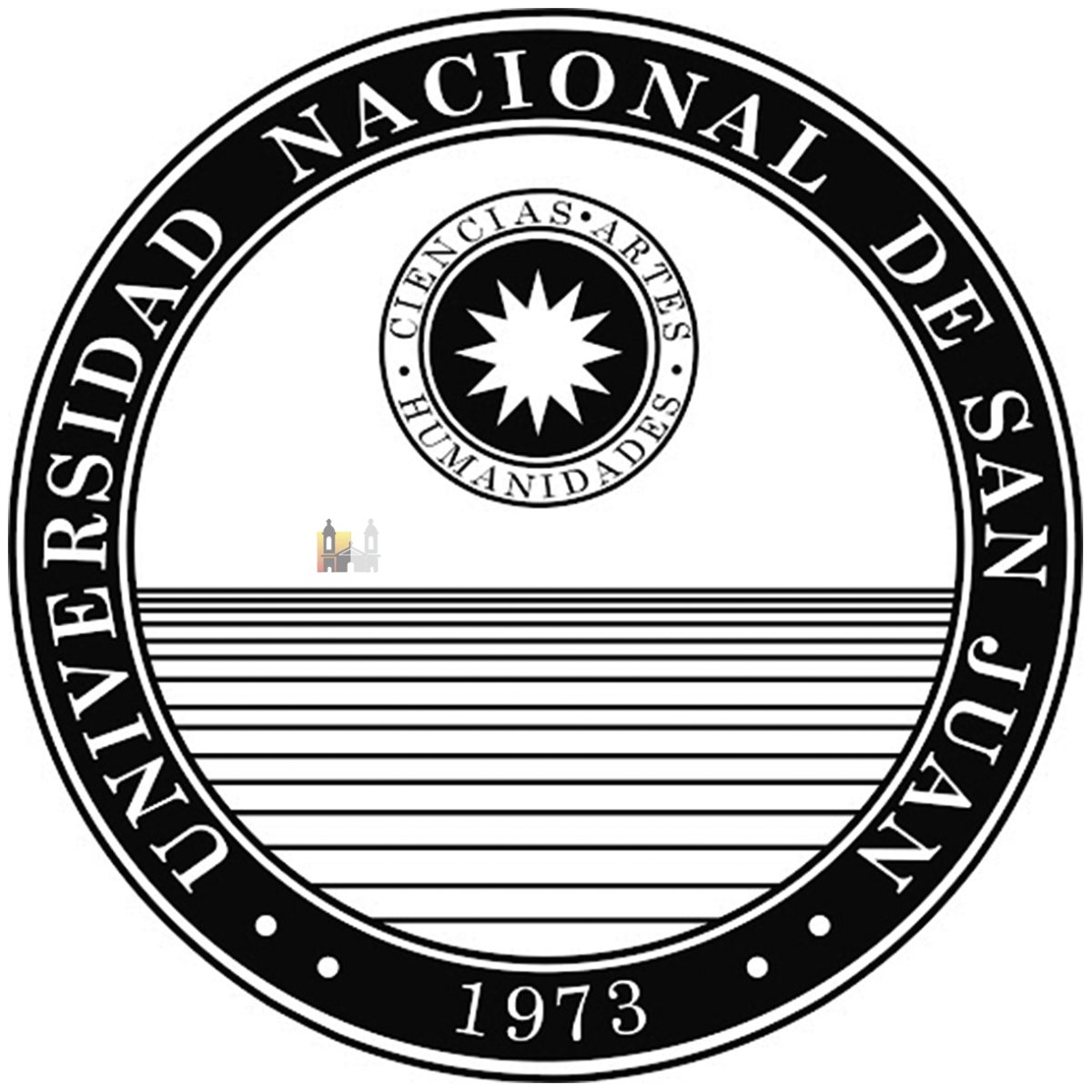 Luis Suárez Jofré y el emblema de la Universidad Nacional de San Juan – UNSJ