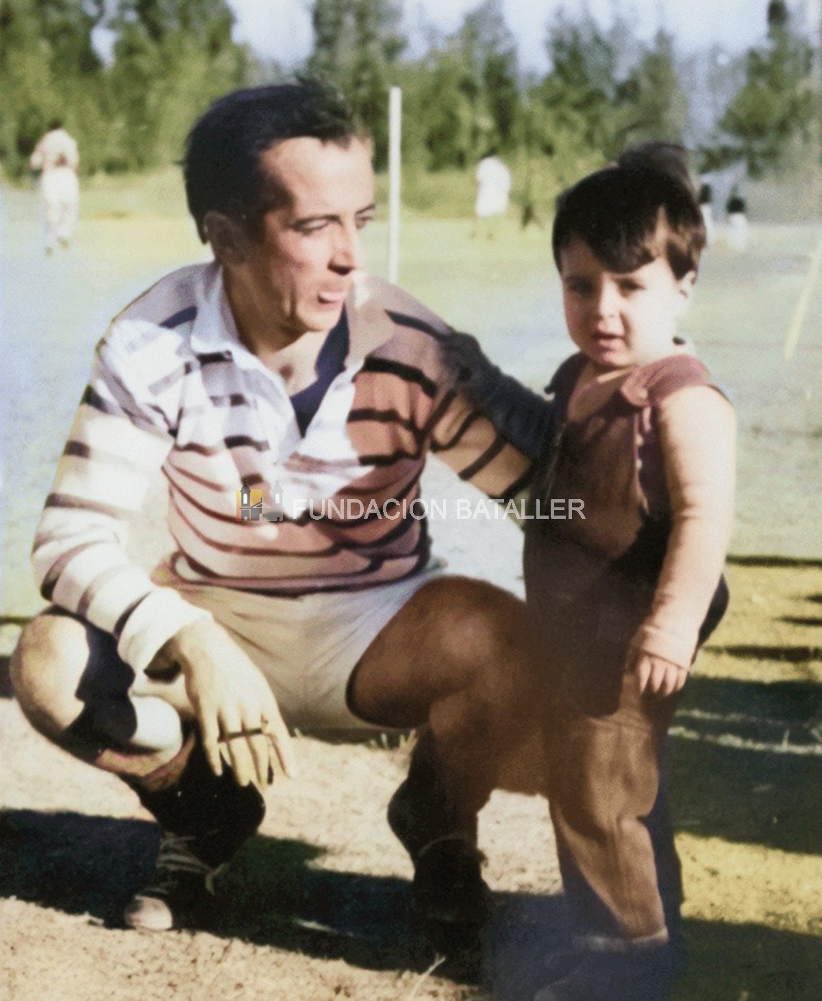 El jugador de rugby y su hijo