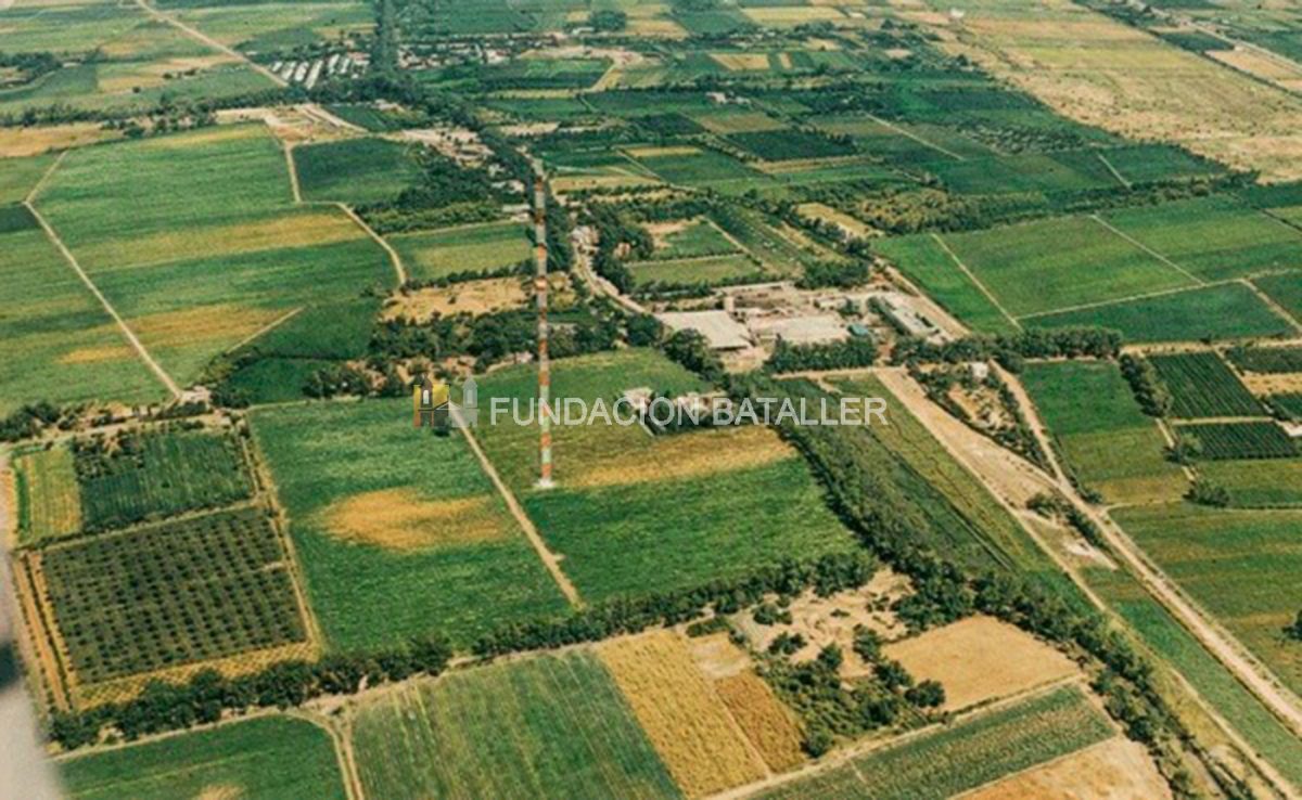 En 1944 este era el paisaje que rodeaba la antena. Sólo viñas la rodeaban. Hoy esa zona está densamente poblada y en sus inmediaciones se ubica el Hiper Libertad (hoy La Anónima) y la Avenida de Circunvalación.